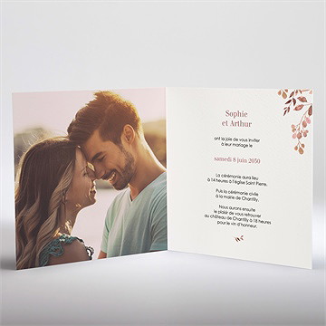 Faire-part mariage noblesse dorure - Intérieur du faire-part