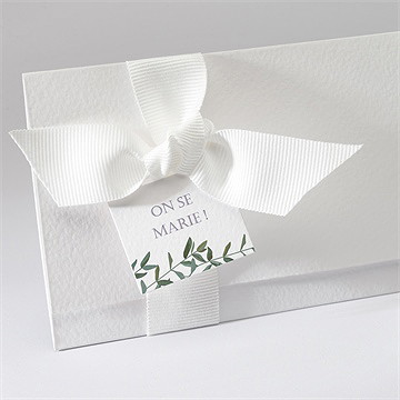 Faire-part mariage couronne d'olivier pochette - Détail du faire-part