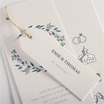 Faire-part mariage bel eclat superposition - Détail du faire-part