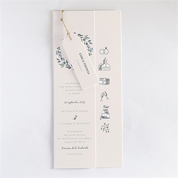 Faire-part mariage bel eclat superposition - Faire-part assemblé