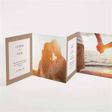 Faire-part mariage liés accordéon - Intérieur du faire-part