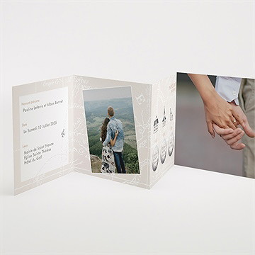 Faire-part mariage notre passeport accordéon - Intérieur du faire-part