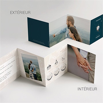 Faire-part mariage notre passeport accordéon - Vue d'ensemble