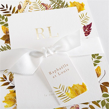 Faire-part mariage subliminal dorure - Détail du faire-part