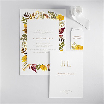 Faire-part mariage subliminal dorure - Vue d'ensemble recto