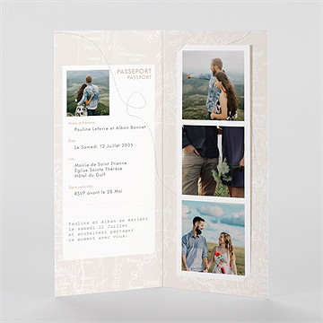 Faire-part mariage notre passeport photomaton - Intérieur du faire-part