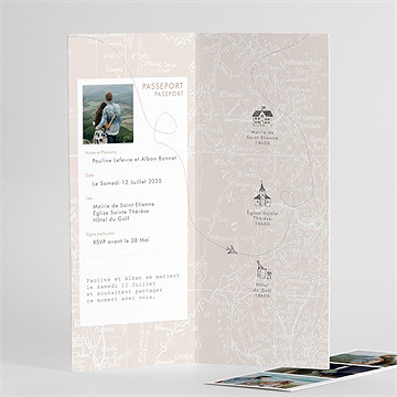 Faire-part mariage notre passeport photomaton - Intérieur du faire-part 2