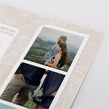 Faire-part mariage notre passeport photomaton - Détail du faire-part