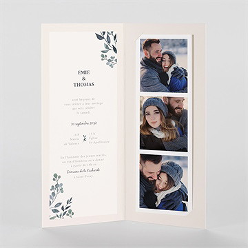 Faire-part mariage bel eclat photomaton - Intérieur du faire-part