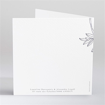 Faire-part mariage chic et moderne gaufrage - Dos du faire-part