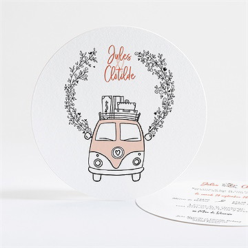 Faire-part mariage douceur champetre rond