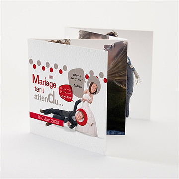 Faire-part mariage humour original accordéon