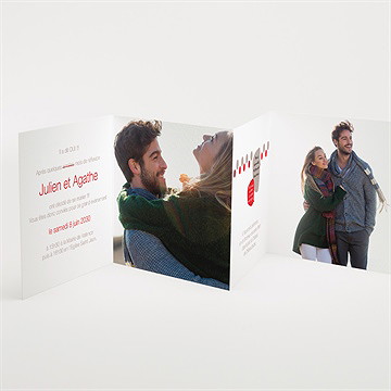 Faire-part mariage humour original accordéon - Intérieur du faire-part