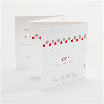 Faire-part mariage humour original accordéon - Dos du faire-part