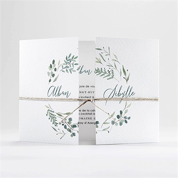 Faire-part mariage bouquet provençal 2 volets