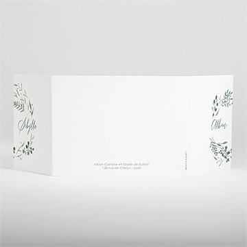 Faire-part mariage bouquet provençal 2 volets - Dos du faire-part