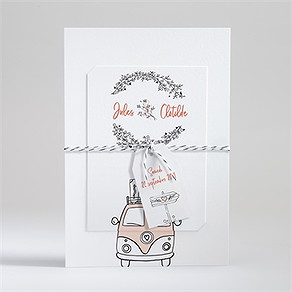 Faire-part mariage douceur champetre superposé