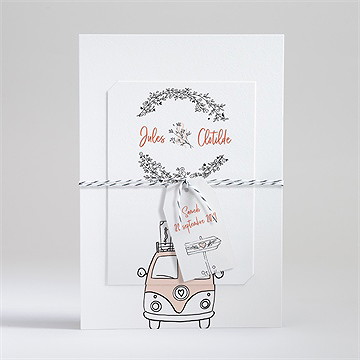 Faire-part mariage douceur champetre superposé