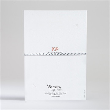 Faire-part mariage douceur champetre superposé - Dos du faire-part