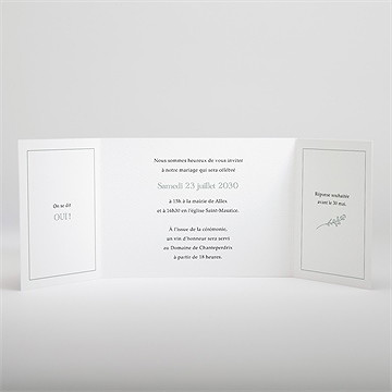 Faire-part mariage let love grow 2 volets - Intérieur du faire-part