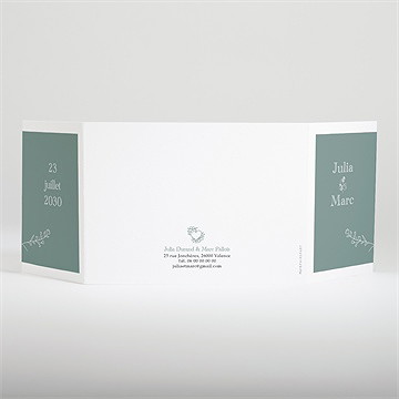 Faire-part mariage let love grow 2 volets - Dos du faire-part