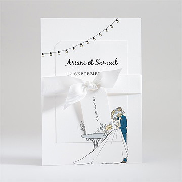 Faire-part mariage guinguette superposition