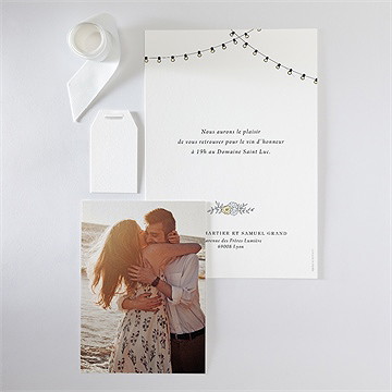 Faire-part mariage guinguette superposition - Vue d'ensemble verso