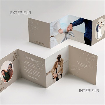 Faire-part mariage illustrations humour triptyque - Intérieur du faire-part