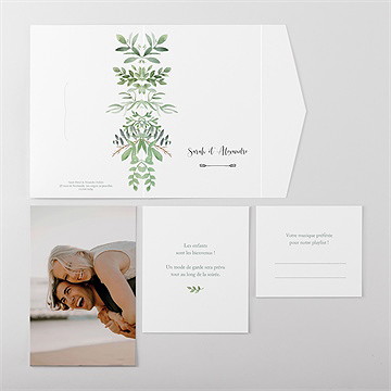 Faire-part mariage balade champetre pocketfold - Vue ensemble extérieur