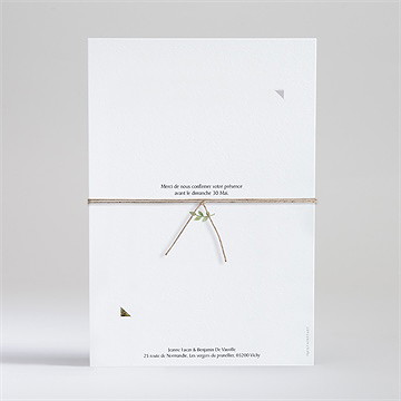 Faire-part mariage love power ensemencé - Dos du faire-part