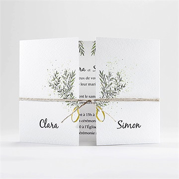 Faire-part mariage champêtre virevoltant 2 volets