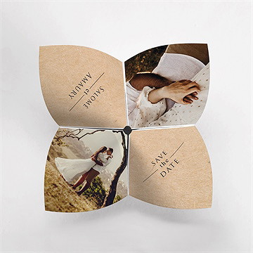 Faire-part mariage bonheur cocotte - vue du dessus