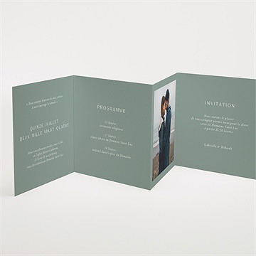 Faire-part mariage poésie d'aquarelle accordéon - Intérieur du faire-part