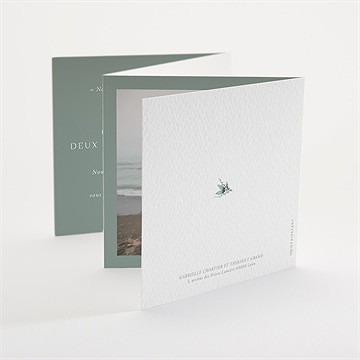 Faire-part mariage poésie d'aquarelle accordéon - Dos du faire-part