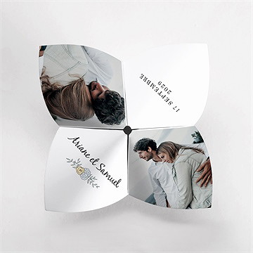 Faire-part mariage guinguette cocotte - Vue du dessus