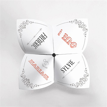 Faire-part mariage vintage & original origami - Vue du dessus