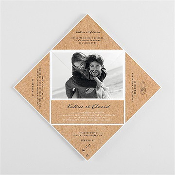 Faire-part mariage coeur croisé origami - Intérieur de la cocotte pliée