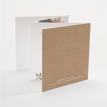 Faire-part mariage balade champetre accordéon - Dos du faire-part