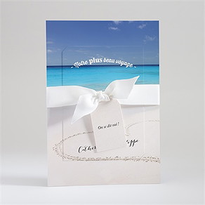 Faire-part mariage sur le sable superposition