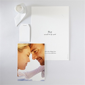 Faire-part mariage sur le sable superposition - Vue d'ensemble verso