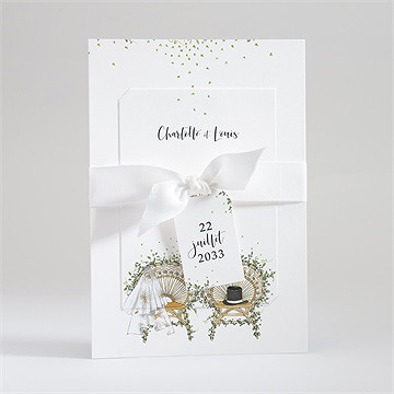Faire-part mariage fusion champêtre superposé