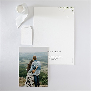 Faire-part mariage fusion champêtre superposé - Vue d'ensemble verso