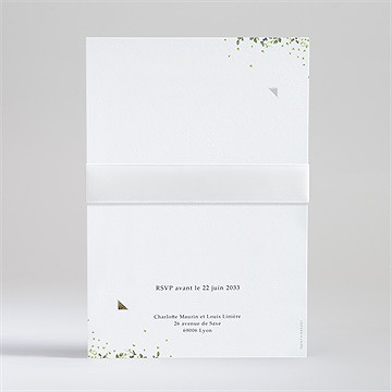 Faire-part mariage fusion champêtre superposé - Dos du faire-part