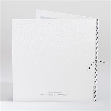 Faire-part naissance éclat minimaliste carré plié - Dos du faire-part
