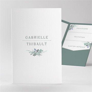 Faire-part mariage poésie d'aquarelle pocketfold
