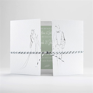 Faire-part mariage beauté à fleurir 2 volets