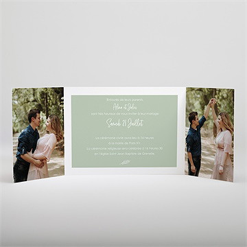 Faire-part mariage beauté à fleurir 2 volets - Intérieur du faire-part