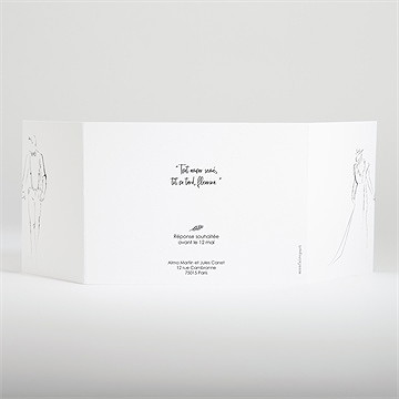 Faire-part mariage beauté à fleurir 2 volets - Dos du faire-part