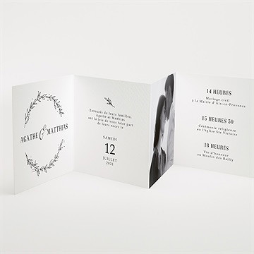 Faire-part mariage kraft champêtre accordéon - Intérieur du faire-part