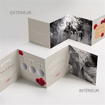 Faire-part mariage la surprise accordéon - Vue d'ensemble